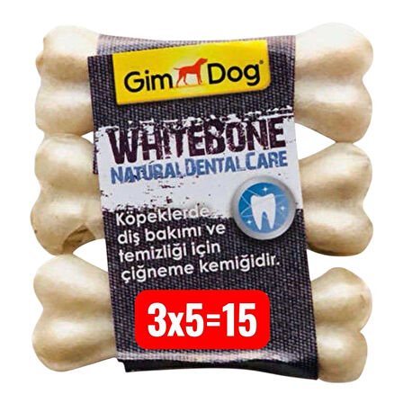 GİMDOG SMALL 3*5=15 ADET KÖPEK ÇİĞNEME KEMİĞİ DENTAL
