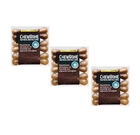 Gimdog Mordimi Press Kemik 3,5" 9 Cm 3'lü Naturel 50 Gr (3 ADET)