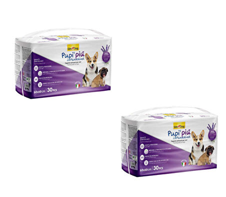 GimDog Pupi Piu Lavanta Kokulu Köpek Çiş Pedi 30'lu - 60x60cm (2'li Avantaj Paket)