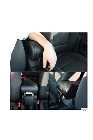 Mazda Mazda3 uyumlu kol dayama yükseltici yastık - telefonluklu süngerli deri lüks model