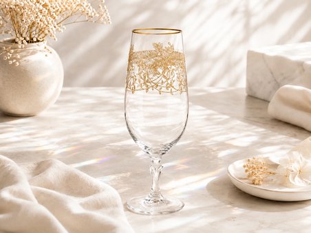 Crystalex Gold Desenli Meşrubat Bardağı 4'lü Set 380 ml Cam Bardak
