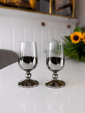 Bohemia Crystal Su Bardağı 2'li 135 ml Antrasit Cam Bardak Seti