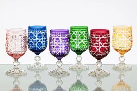 Bohemia Crystal 6’lı Kristal Su Bardağı Seti El Kesimi Çok Renkli 135 ml