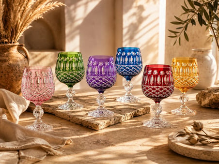 Bohemia Crystal 6’lı El Kesimi Kristal Su Bardağı Seti 250 ml Renkli