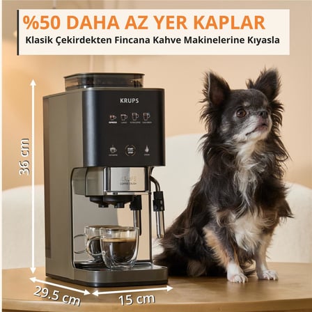 Krups Coffee Crush Experience Tam Otomatik Çekirdekten Fincana Espresso Kahve Makinesi