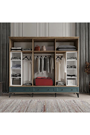 TOPRAK 6 KAPAKLI YEŞİL GARDIROP TAMAMI MDF