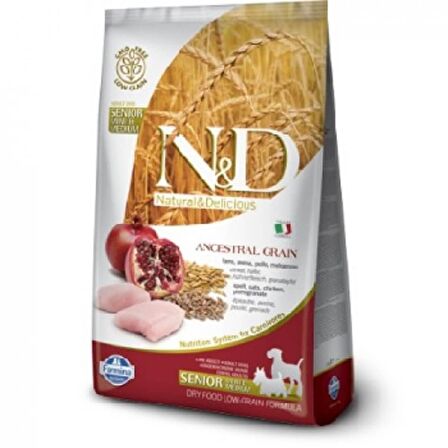 N&D Ancestral Grain Düşük Tahıllı Senior Tavuklu ve Narlı 12 kg Orta ve Büyük Irk Yaşlı Köpek Maması