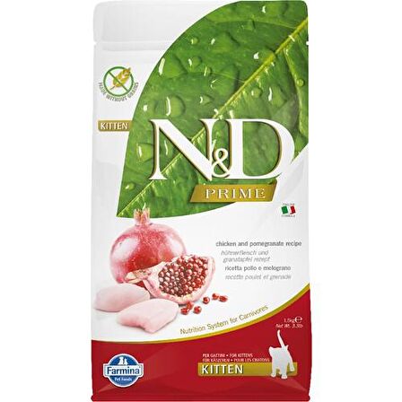 N&D Prime Kitten Tahılsız Tavuklu ve Narlı 1.5 kg Yavru Kedi Maması