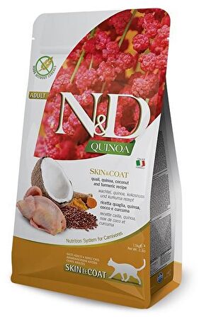 ND Quinoa Skin&Coat Bıldırcın Etli İdrar Yolları Destekleyici Kedi Maması 1,5 Kg