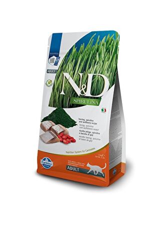 N&D Spirulina Ringa Balıklı ve Kurt Üzümlü 1.5 kg Yetişkin Kedi Maması