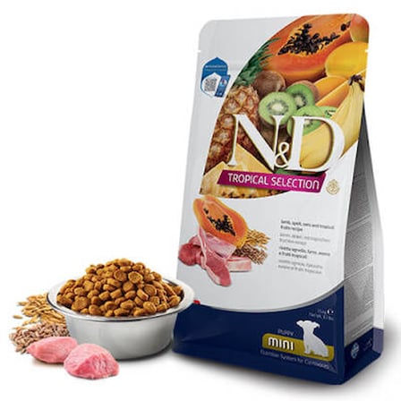 Tropical Selection Kuzu Etli ve Tropikal Meyveli Mini Irk Yavru Köpek Maması 1,5 Kg