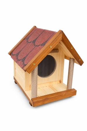 Reyo Narım Kedi Yuvası Tırmalamalı Kedi Evi Özel Üretim 60x52x35 cm Monteli Teslimat