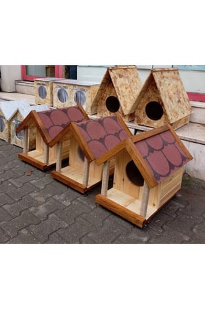 Reyo Narım Kedi Yuvası Tırmalamalı Kedi Evi Özel Üretim 60x52x35 cm Monteli Teslimat
