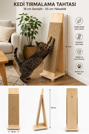 Reyo Narım Kedi Tırmalama Aparatı Tırmalama Tahtası 55x18 cm