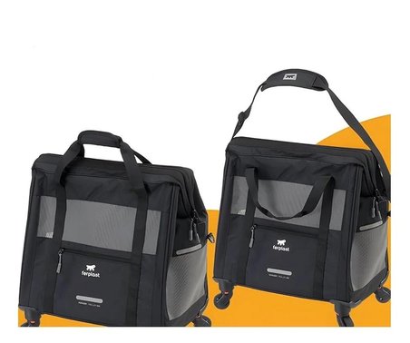 Ferplast VOYAGER TROLLEY 450 Tekerlekli Taşıma Çantası - Siyah (Max.15Kg) 46cm