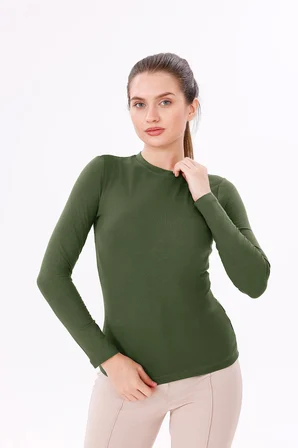 Kadın Uzun Kol Body - Bisiklet Yaka