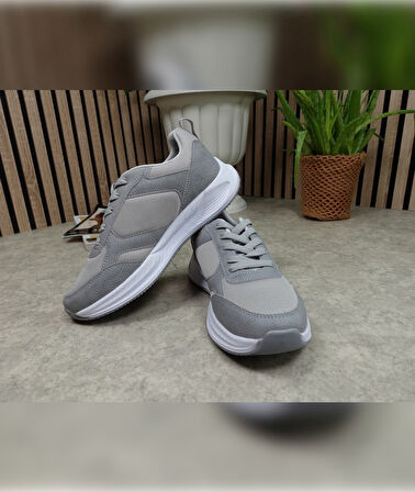 Günlük Fileli Nefes Alabilen Erkek Bağcıklı Kalın Taban Hafif Rahat Yürüyüş Koşu Spor Ayakkabı 8011