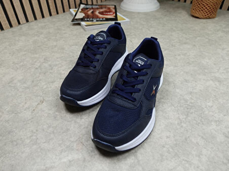 Günlük Fileli Nefes Alabilen Erkek Bağcıklı Kalın Taban Hafif Rahat Yürüyüş Koşu Spor Ayakkabı 8011