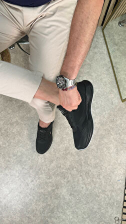 Günlük Fileli Nefes Alabilen Erkek Bağcıklı Kalın Taban Hafif Rahat Yürüyüş Koşu Spor Ayakkabı 8011