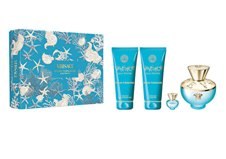 Versace Dylan Turquoise  Edt 100 Ml + Body Lotion 100 Ml + Shower Gel 100Ml + Edt 5Ml
