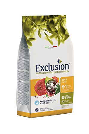 Exclusion Monoprotein Sığırlı ve Narlı Düşük Tahıllı Küçük Irk Yetişkin Köpek Maması 2 Kg