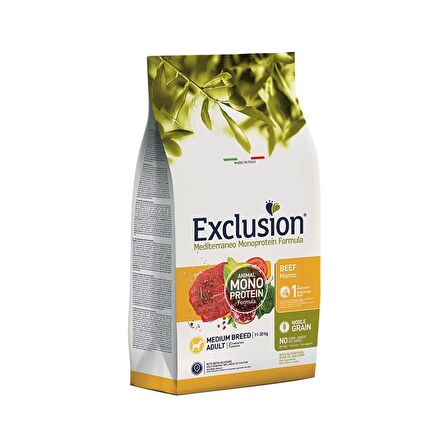 Exclusion Monoprotein Düşük Tahıllı Sığır Etli Yetişkin Medium Köpek Maması