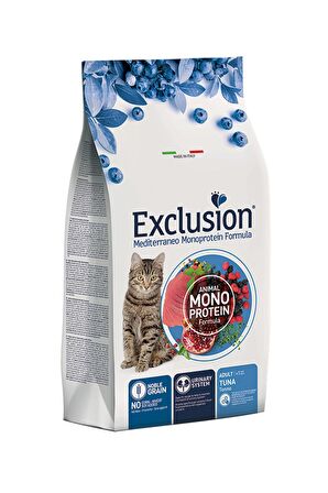 Exclusion Monoprotein Ton Balıklı Narlı ve Yaban Mersinli Düşük Tahıllı Yetişkin Kedi Maması 1,5 Kg