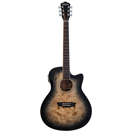 Washburn Deep Forest Burl Ace Black Fade Elektro Akustik Gitar