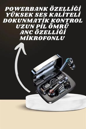 Dijital Göstergeli Powerbank Kulaklık Ve 7 Kordonlu Yeni Nesil Akıllı Saat Amoled Ekran