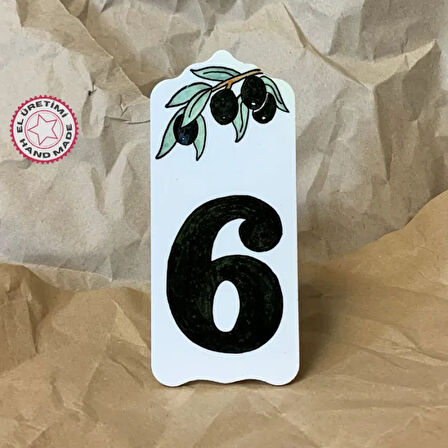 Uretti - Derya 2174 - El Yapımı Çini 6 Numara Kapı Süsü - 7 x 16 cm