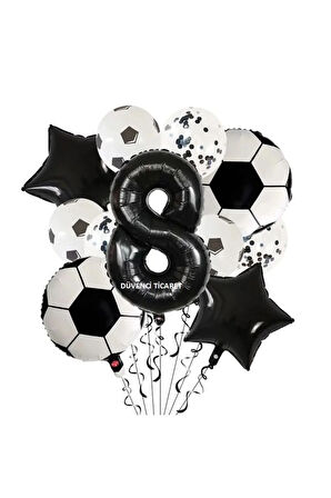 SİYAH BEYAZ FUTBOL TOP FOLYOLU BALON YAŞ SET