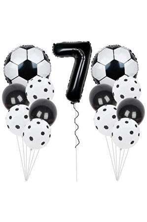 SİYAH BEYAZ FUTBOL TOP FOLYOLU BALON YAŞ SET