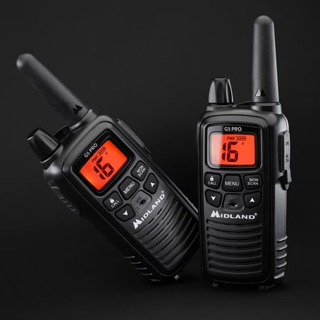 Midland G5 PRO PMR446 El Telsizi 2'li Set – 16 Kanal, VOX, 38 CTCSS, 83 DCS, Kulaklıklı