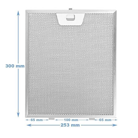 Bosch 25x30 Cm Tırnaklı Arçelik Ankastre Aspiratör Davlumbaz Alüminyum Yağ Filtresi 