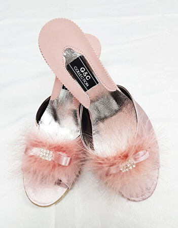 Taşlı Kaztüyü Taşlı Platform Kadın Terlik 215