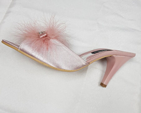 Taşlı Kaztüyü Taşlı Platform Kadın Terlik 215