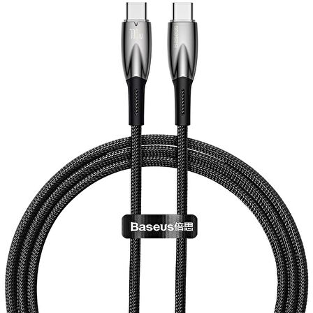 Baseus Yıldırım Şarj 2Mt 100W Akıllı Şarj Type-C Şarj Kablosu İpad Macbook Şarj 480 Mbps Veri Aktarım