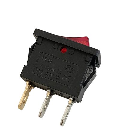 KCD1 Kırmızı Işıklı On/Off Anahtar 3 Pin Uyumlu