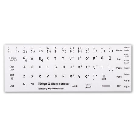 Notebook Klavye Türkçe Q Beyaz Sticker, Klavye Etiketi
