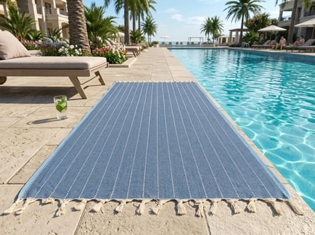 Ludia %100 Pamuklu Çizgili Peştemal Havlu Banyo Ve Plaj Havlusu 90X185 Cm
