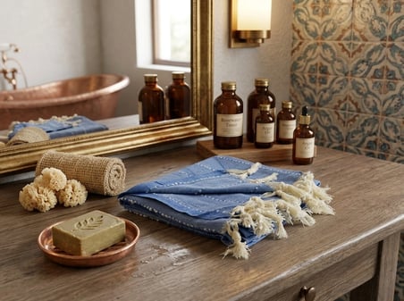 Ludia %100 Pamuklu Çizgili Peştemal Havlu Banyo Ve Plaj Havlusu 90X185 Cm