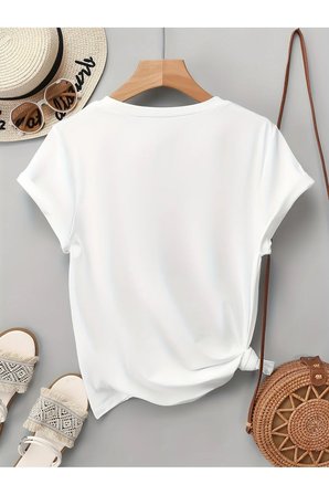 Unisex İç İçe Geçmiş Kalpler Baskılı Tasarım Tshirt