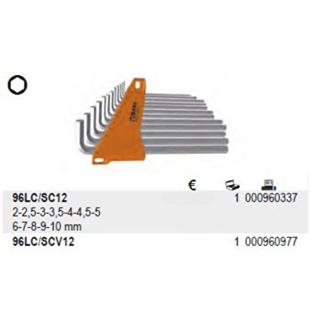 ALLEN ANAHTAR TK.BETA 12 parcali Uzun (5 adet)