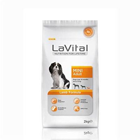 LaVital Kuzu Etli Küçük Irk Yetişkin Kuru Köpek Maması 2 kg