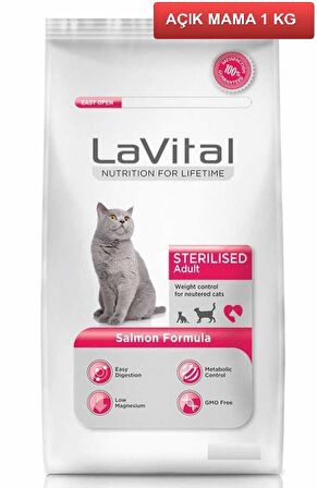 Lavital Sterilised Somonlu Kısır Kedi Maması 1 Kg AÇIK