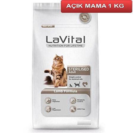 Lavital Sterilised Lamb Kuzulu Kısır Kedi Maması 1 Kg AÇIK