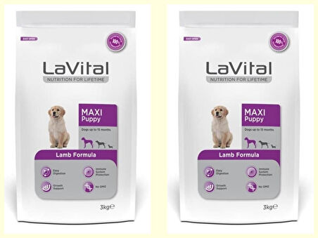 LaVital Maxi Kuzu Et Büyük Irk Yavru Köpek Maması 3 KG* 2 ADET