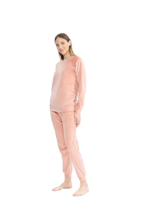 U.S. Polo Assn. Kadın Uzun Kollu Yuvarlak Yaka Pijama Takımı S25092