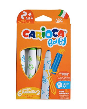 Carioca Jumbo Yıkanabilir Keçeli Kalem 6 Renk - Boyama Kitabı Set