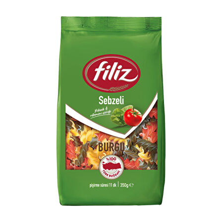 Filiz Tam Buğdaylı ve Sebzeli Makarna 350 gr 10 lu Karma Paket